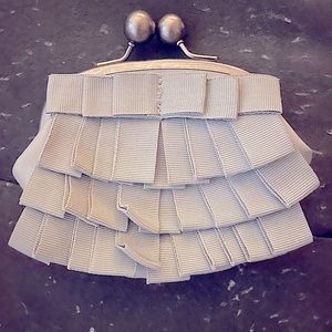 Vera Wang Grey Ruffled Coin Purse